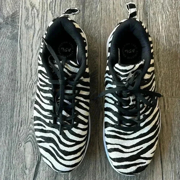Apl Shoes Athletic Zebra Print Iconic Pro Hair Calf Sneakers Size 9 Womens - Picture 2 of 7